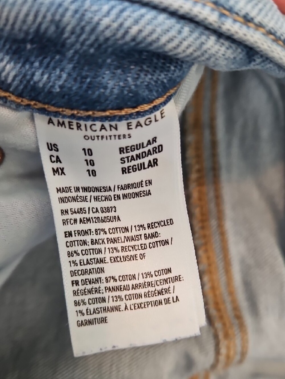 American Eagle Outfitters Light Blue Straight Leg Jeans - Picture 3 of 4